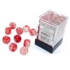 Chessex 12mm Nebula Red/Silver Luminary 36ct D6 Set (27954)