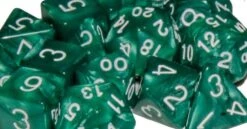 Other Role4Initiative Marble Green With White Numbers 15ct Polyhedral Set