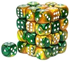 Other Chessex 12mm Gemini Gold Green/White 36ct D6 Set (26825)