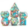 Foam Brain Games Gemstone Textured Turquoise Pop Art 7ct Polyhedral Dice Set -Game Store 6871204584400784129 74378