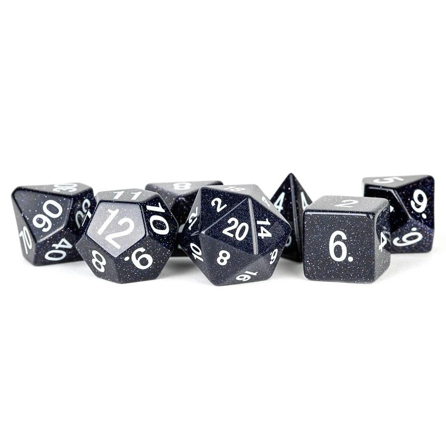 Metallic Dice Games 7ct Polyhedral Gemstone Dice Set Blue Sandstone 3 Metallic Dice Games 7ct Polyhedral Gemstone Dice Set Blue Sandstone