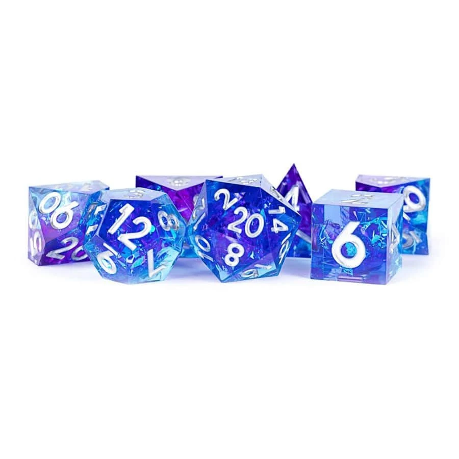 Metallic Dice Games 7ct Sharp Edge Polyhedral Dice Set - Oceanic Flare 3 Metallic Dice Games 7ct Sharp Edge Polyhedral Dice Set - Oceanic Flare