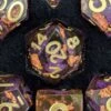 Metallic Dice Games Elixir Dice Single Liquid Core D20 - Purple With Copper Leaf