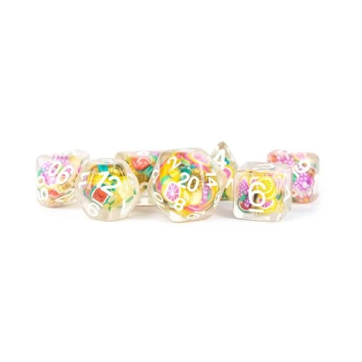 Metallic Dice Games 7ct Polyhedral Dice Set Fruit