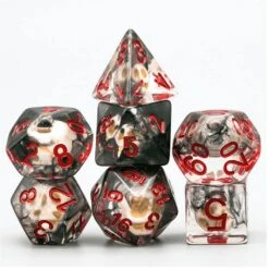 Foam Brain 7ct Polyhedral Dice Set Black Smoke Skull