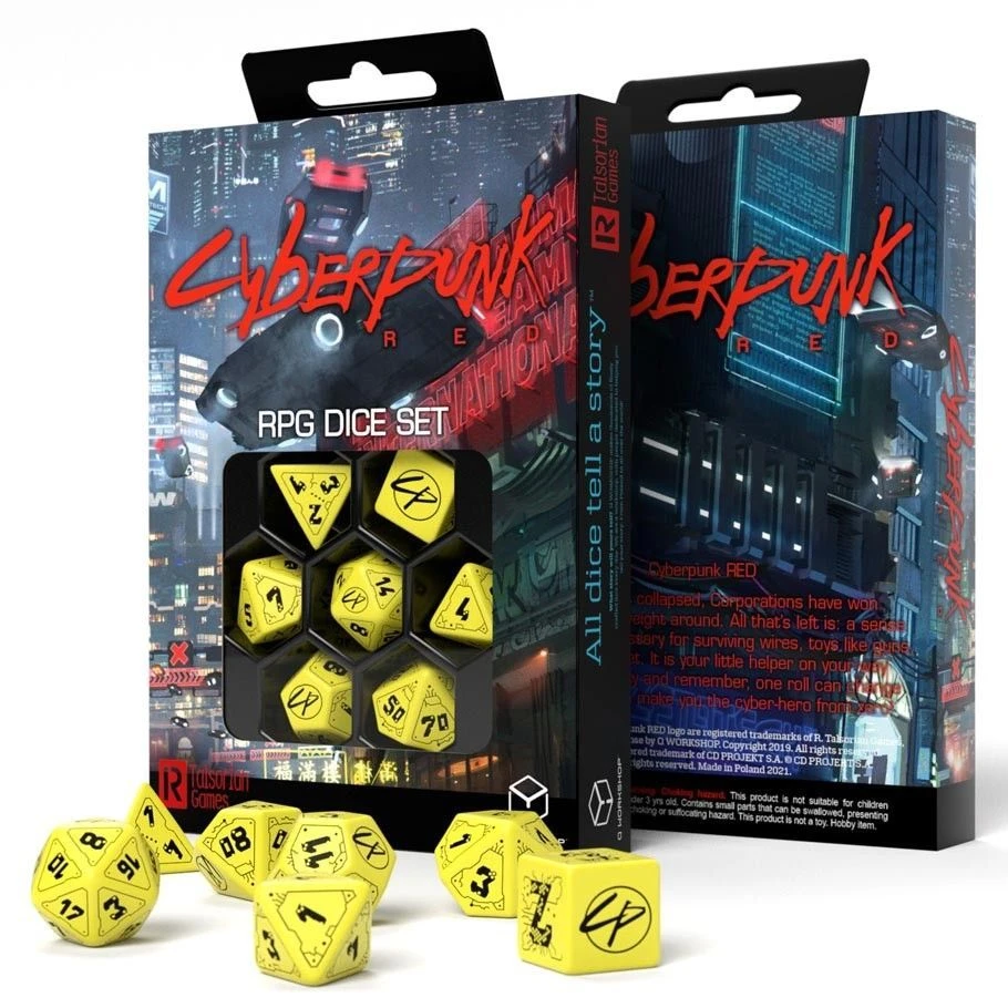 Cyberpunk Red 7ct Polyhedral Dice Set Danger Zone 3 Cyberpunk Red 7ct Polyhedral Dice Set Danger Zone