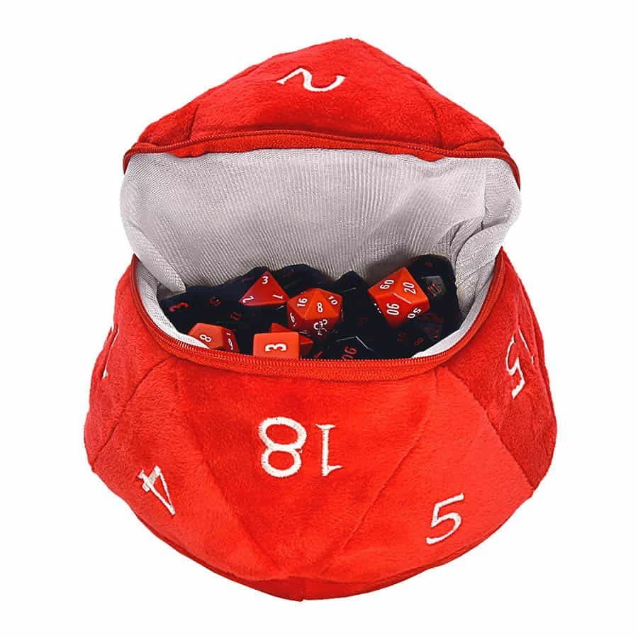 18398 Plush Dice Bag D20 Red 3 18398 Plush Dice Bag D20 Red