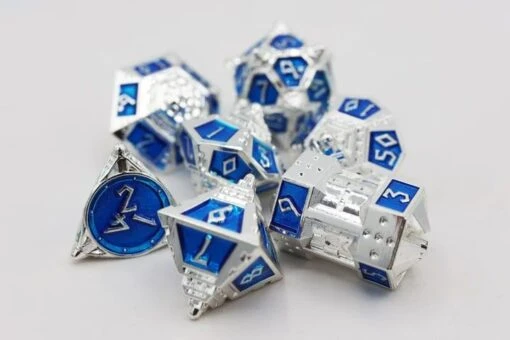 Foam Brain Games 7ct Metal Polyhedral Dice Set Interstellar Indi