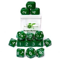 15-Set Opaque Dark Green/White