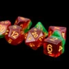 Other Metallic Dice Games Layered Watermelon/Gold 7ct Polyhedral Dice Set -Game Store MG 3420 Edit
