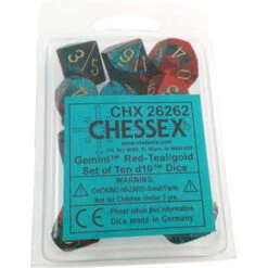 Other Chessex Gemini Red-Teal/Gold 10ct D10 Set (26262)