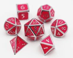 Other Pink Glow-in-the-Dark 7ct Metal Polyhedral Dice Set