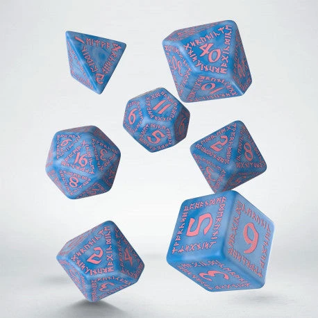 Other Q-Workshop Runic Glacier/Pink 7ct Polyhedral Dice Set 3 Other Q-Workshop Runic Glacier/Pink 7ct Polyhedral Dice Set